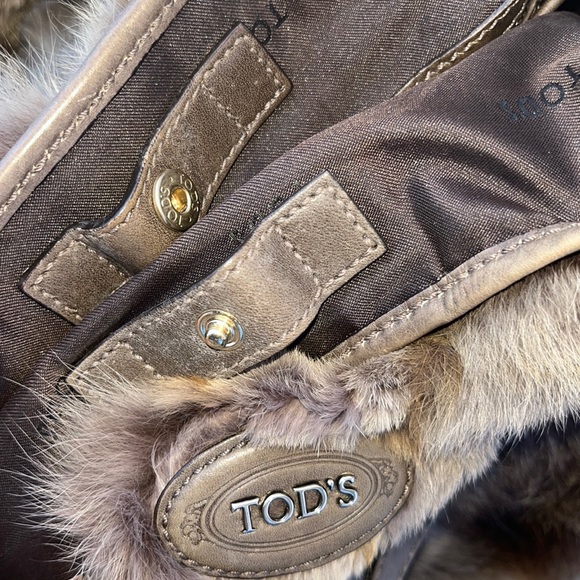 Authentic TOD’S G-Bag Easy Grande Tote/Handbag ~ in Brown Fox Fur - Picture 9 of 16